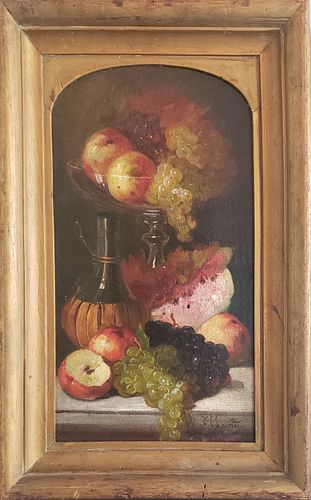 EDWARD LEAVITT OIL ON BOARD, "FRUIT