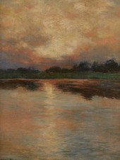 EDWARD PERCY MORAN OIL ON BOAR