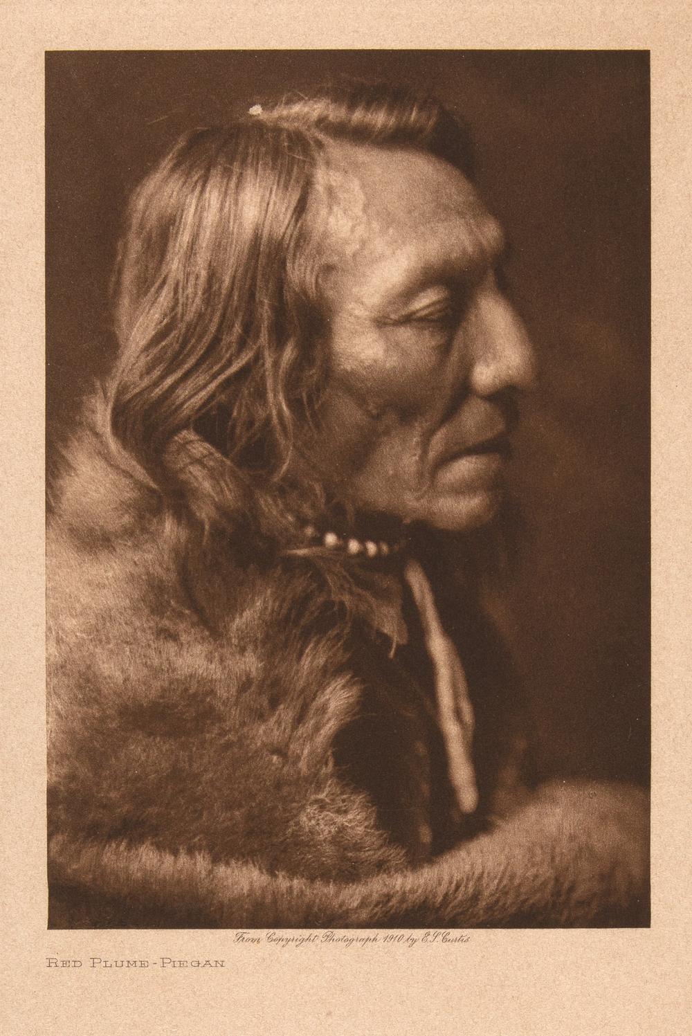 EDWARD S. CURTIS, RED PLUME -