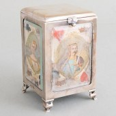 EDWARD VII SILVER AND GLASS PL