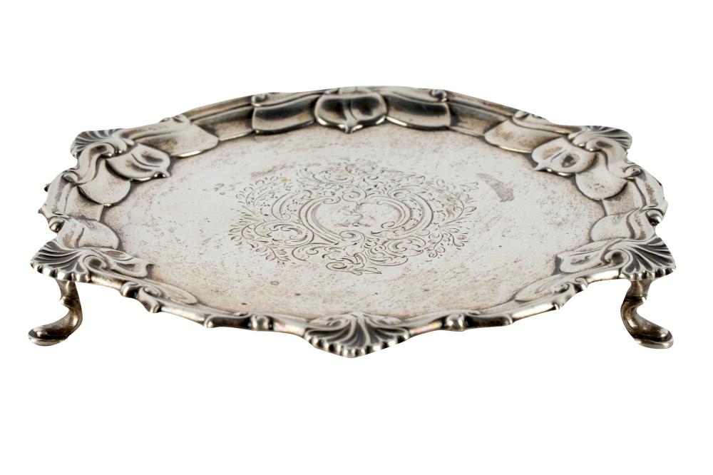 EDWARD VII SILVER CARD TRAY1908,