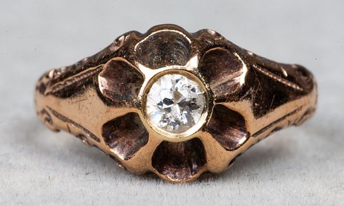EDWARDIAN 10K ROSE GOLD DIAMOND