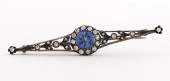 EDWARDIAN 14K DIAMOND & SYNTHE