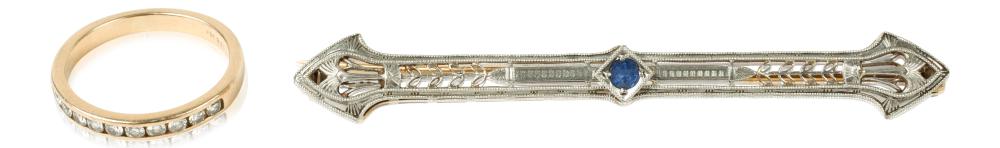EDWARDIAN 14K WHITE AND YELLOW GOLD