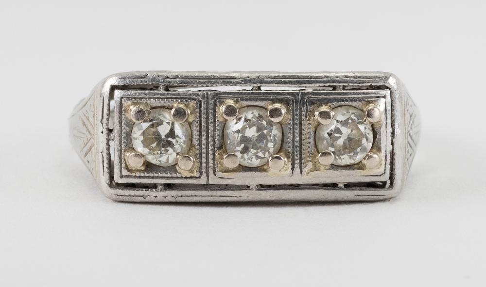 EDWARDIAN 14KT WHITE GOLD AND