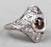 EDWARDIAN 18K WHITE GOLD & COG