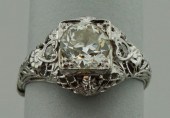 EDWARDIAN 18K WHITE GOLD AND D