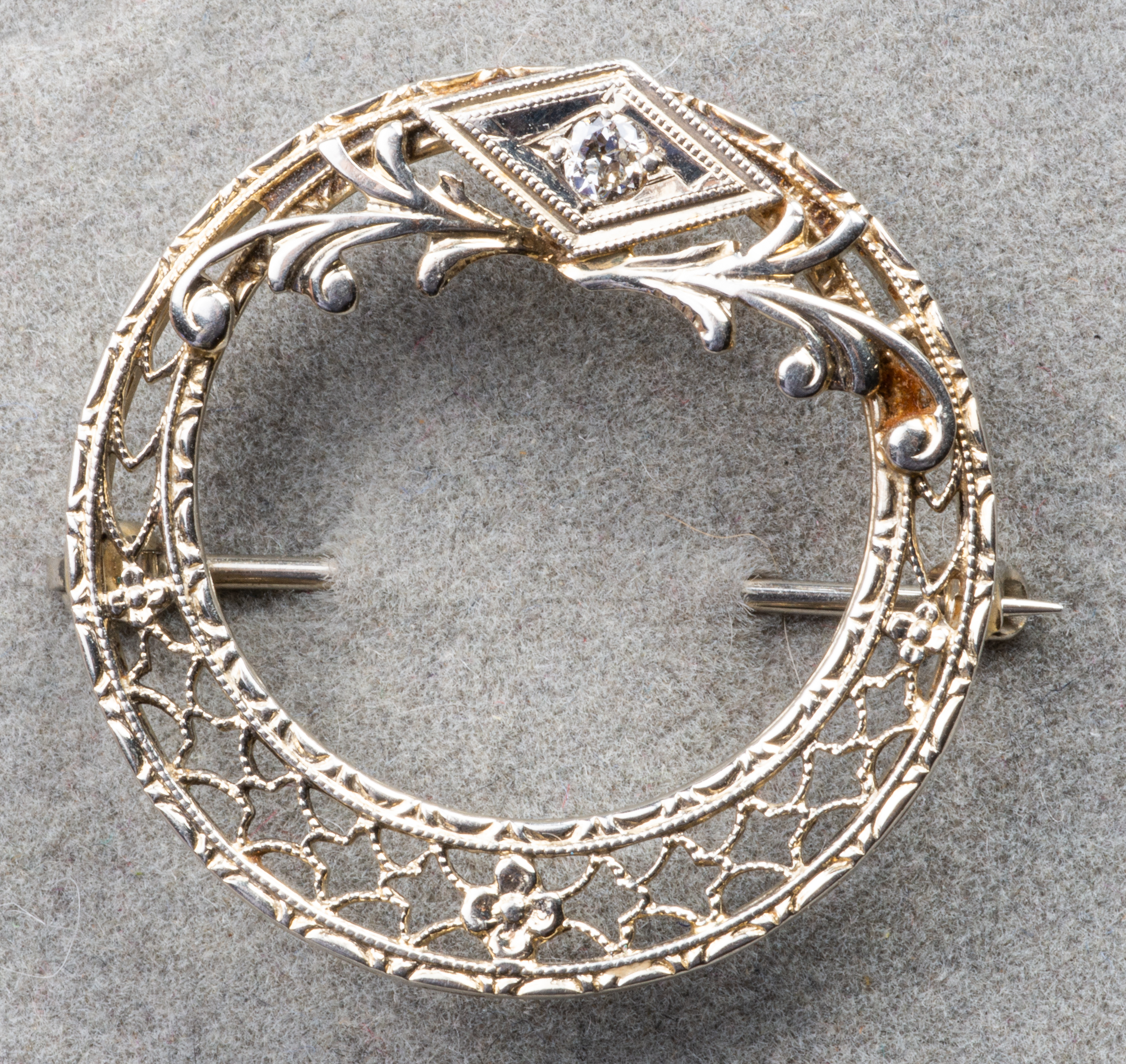 EDWARDIAN 18K WHITE GOLD DIAMOND