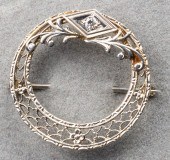 EDWARDIAN 18K WHITE GOLD DIAMO