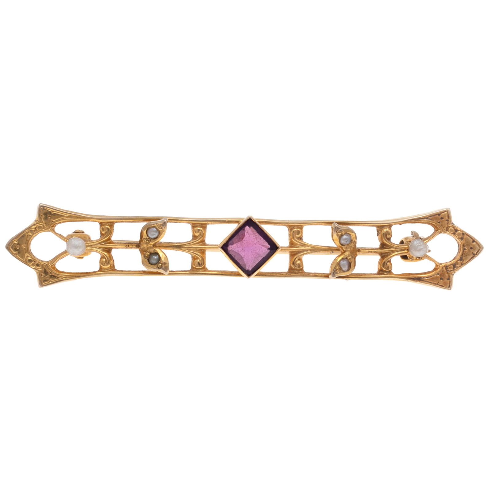EDWARDIAN AMETHYST, SEED PEARL, 10K