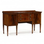 EDWARDIAN BANDED MAHOGANY SIDE