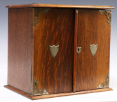 EDWARDIAN BRASS-MOUNTED OAK SM