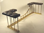 Edwardian brass & upholstered