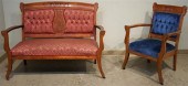 EDWARDIAN CARVED BIRCH BLUE UP