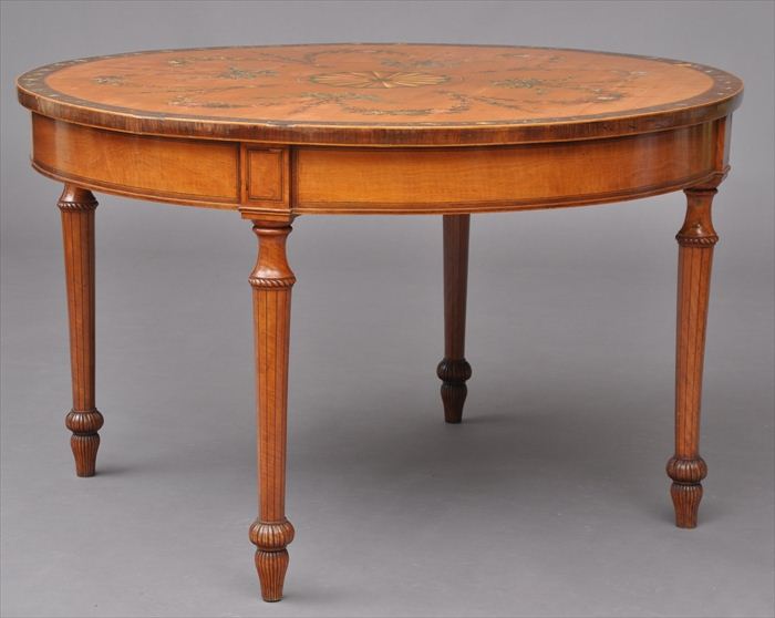 EDWARDIAN CARVED INLAID AND PAINTED