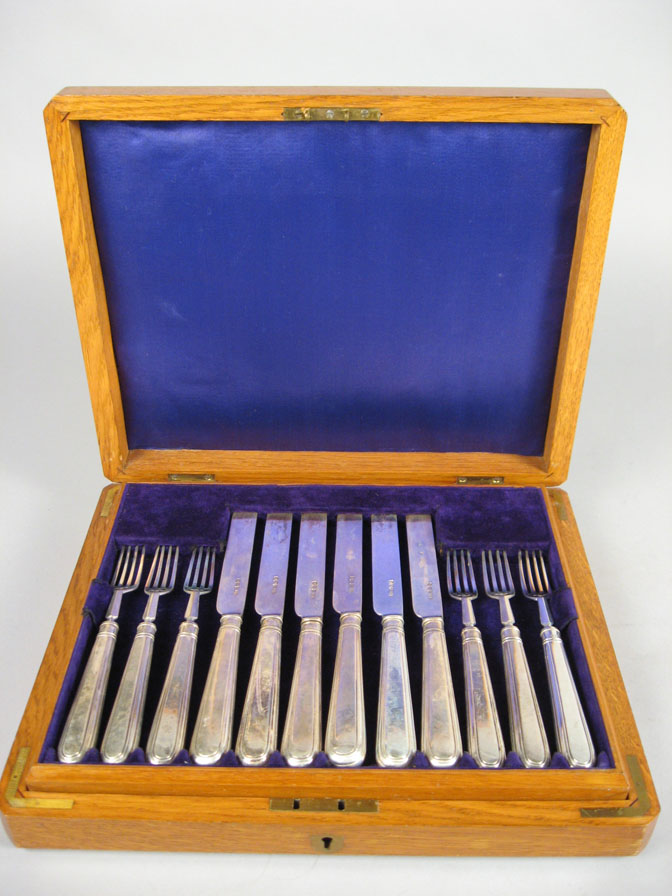 Edwardian cased sterling silver
