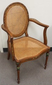 EDWARDIAN DECORATED MAHOGANY,