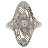 EDWARDIAN DIAMOND, 18K WHITE G