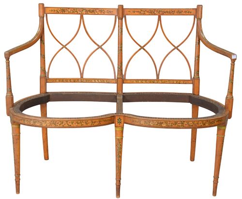 EDWARDIAN DOUBLE CHAIR BACK SETTEE,