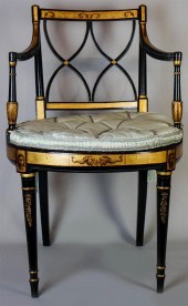 EDWARDIAN EBONIZED PARCEL-GILT