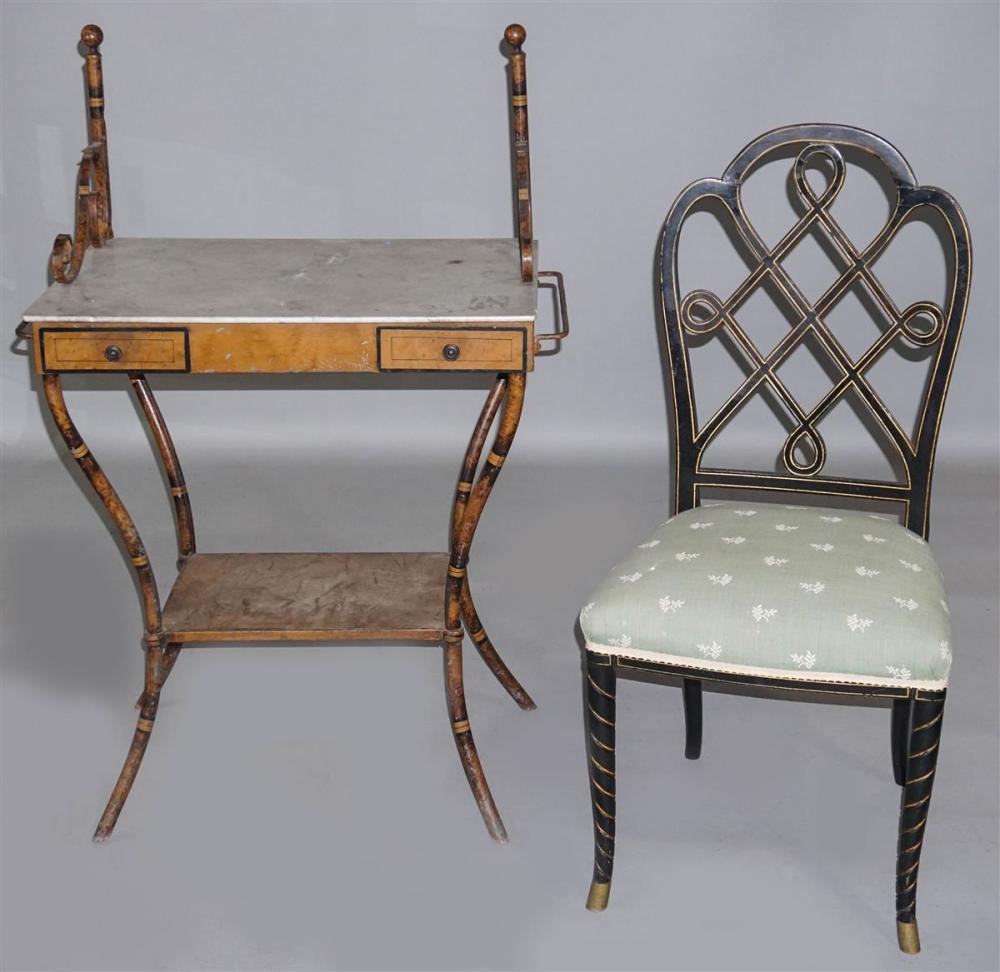 EDWARDIAN EBONIZED PARCEL-GILT SIDE