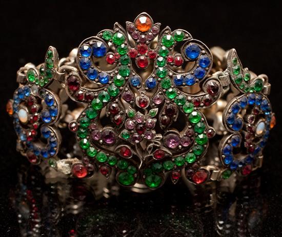 Edwardian gilt metal and colored