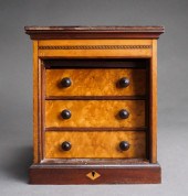 EDWARDIAN INLAID FRUITWOOD AND