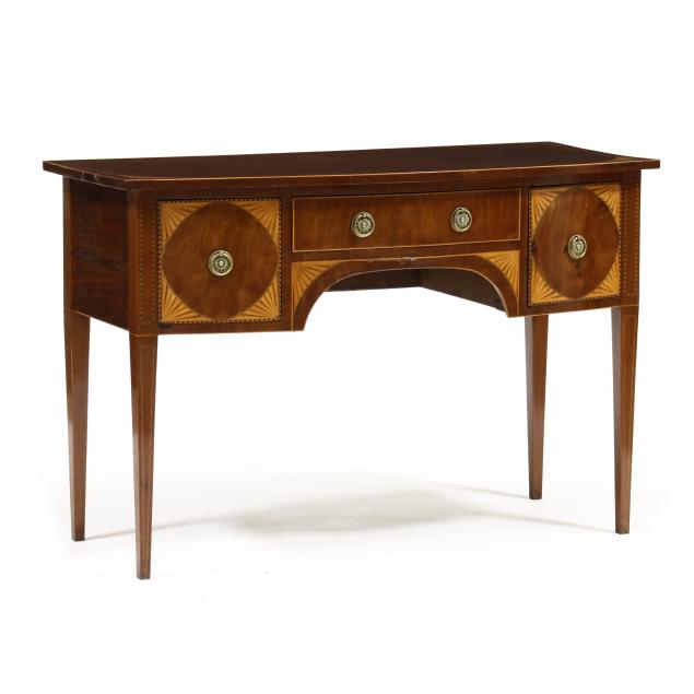 EDWARDIAN INLAID MAHOGANY BOW-FRONT
