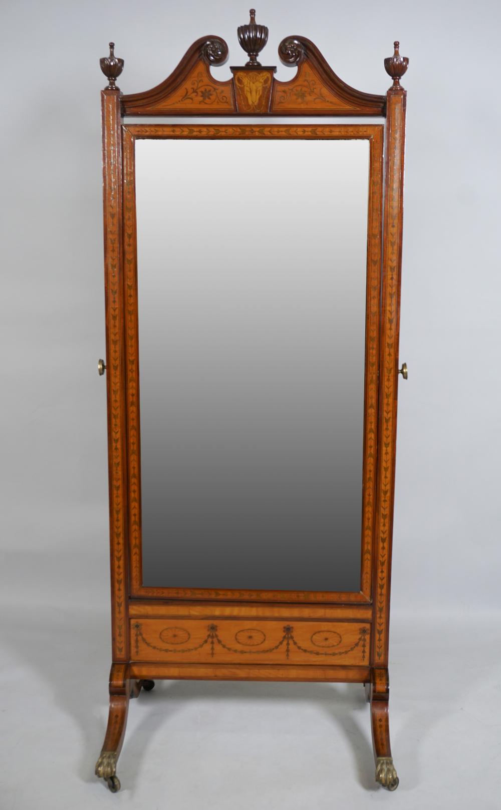 EDWARDIAN INLAID MAHOGANY CHEVALIER