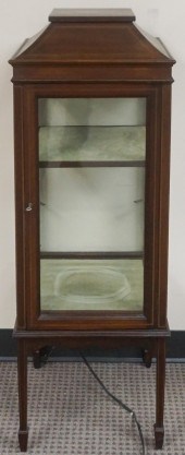 EDWARDIAN INLAID MAHOGANY CURI