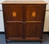 EDWARDIAN INLAID MAHOGANY DOUB