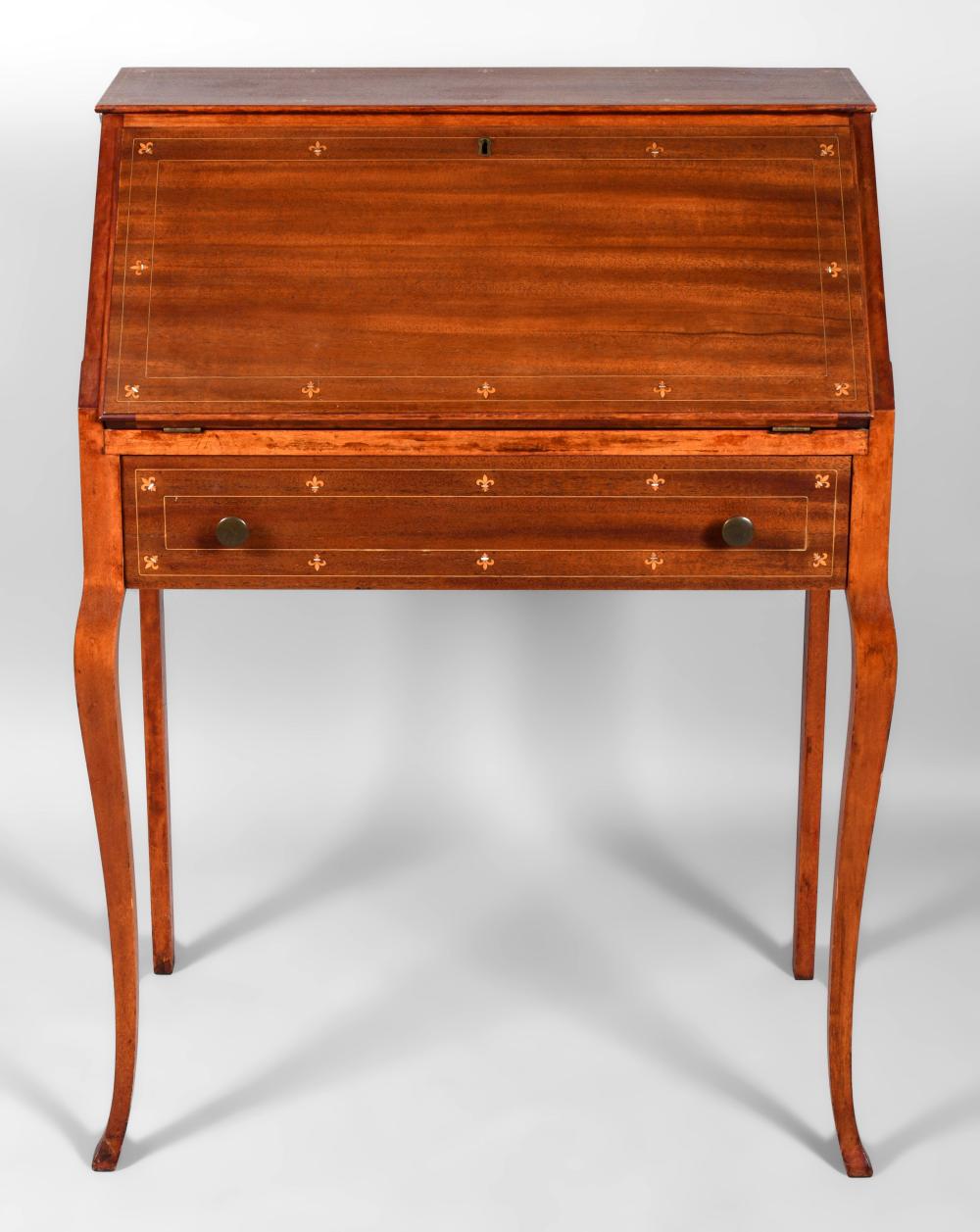 EDWARDIAN INLAID MAHOGANY SLANT