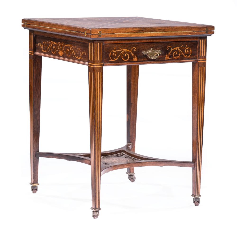 EDWARDIAN INLAID ROSEWOOD GAMES