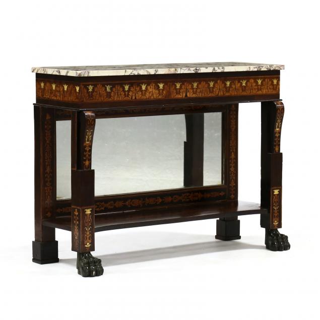 EDWARDIAN INLAID ROSEWOOD MARBLE