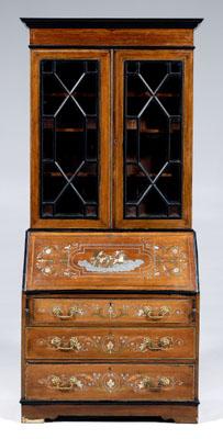 Edwardian inlaid secretary,