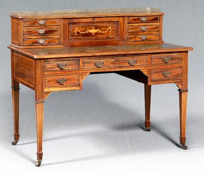 Edwardian inlaid writing desk,
