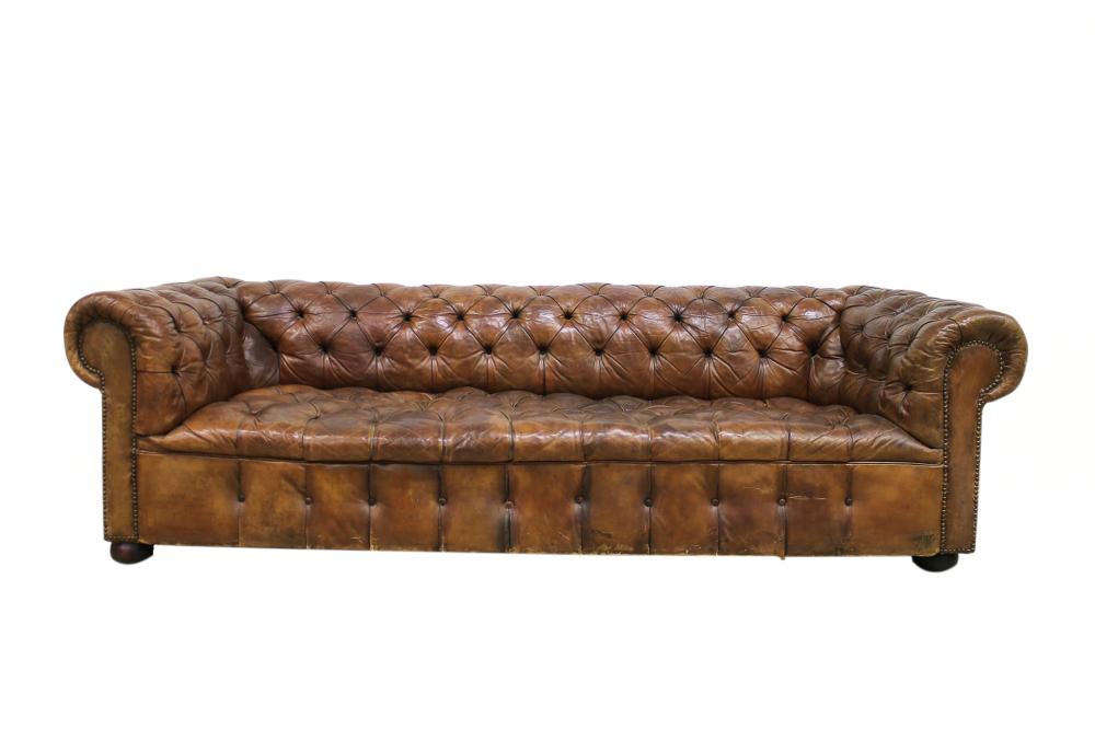 EDWARDIAN LEATHER CHESTERFIELD