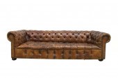 EDWARDIAN LEATHER CHESTERFIELD