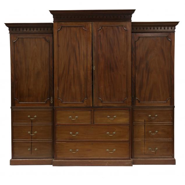 EDWARDIAN MAHOGANY LINEN PRESS