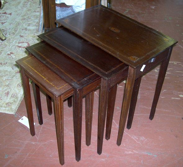 Edwardian Mahogany Nesting Tables,
