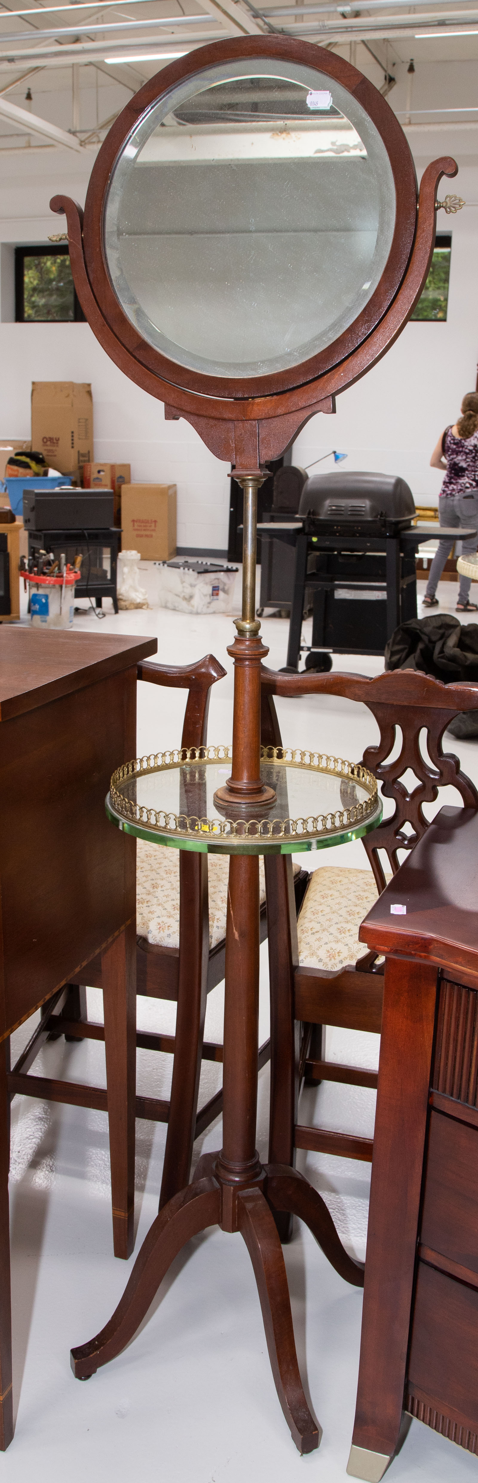 EDWARDIAN MAHOGANY POLE STYLE