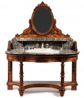 EDWARDIAN MARBLE TOP SINK STAN