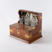 EDWARDIAN MIRRORED WALNUT GAME