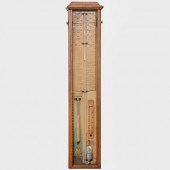 EDWARDIAN OAK BAROMETER, ALFRE
