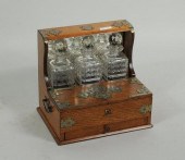 EDWARDIAN OAK & BRASS MOUNTED