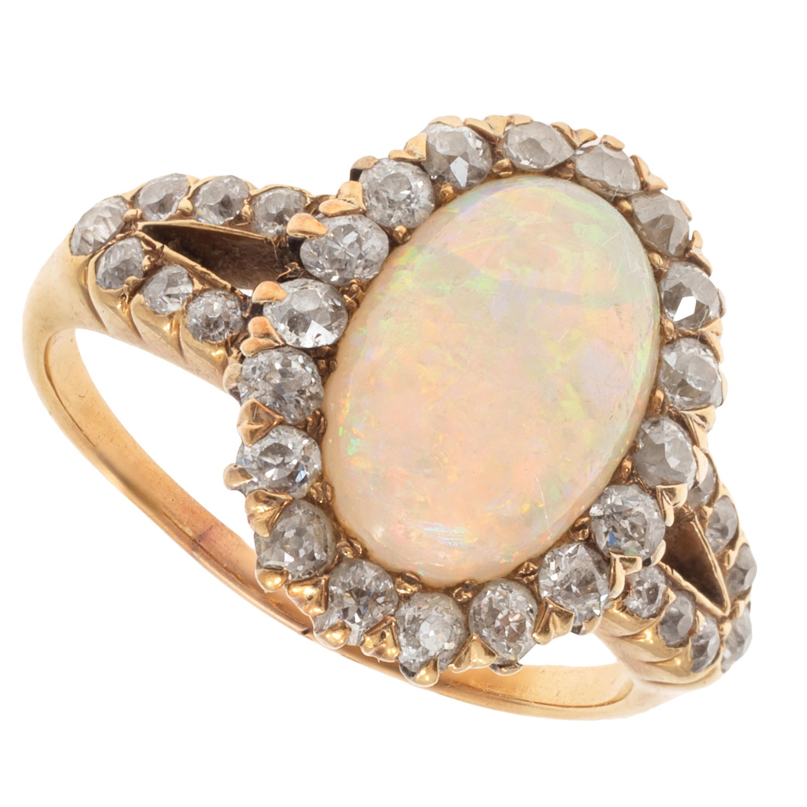 EDWARDIAN OPAL, DIAMOND, 18K YELLOW