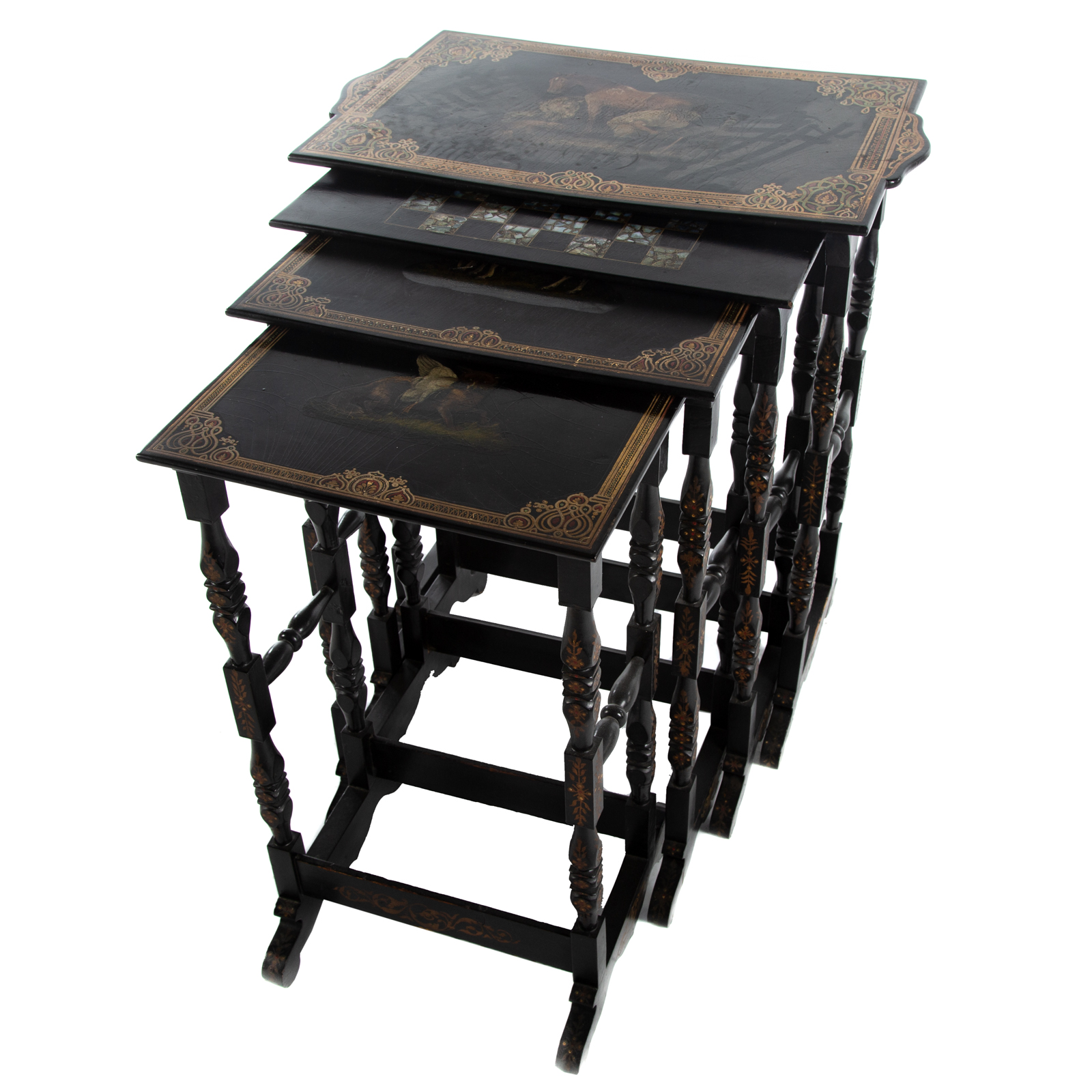 EDWARDIAN PAINTED NESTING TABLES