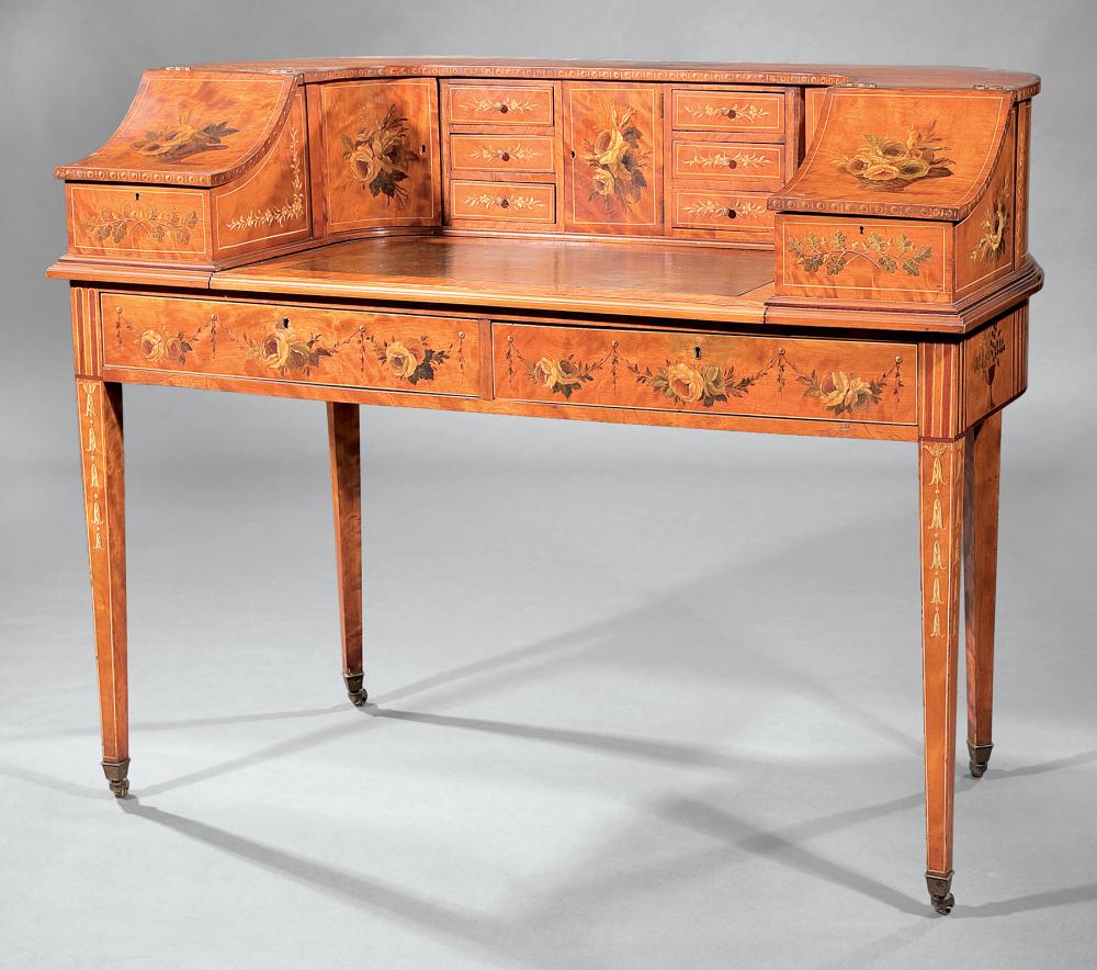 EDWARDIAN PAINTED SATINWOOD CARLTON