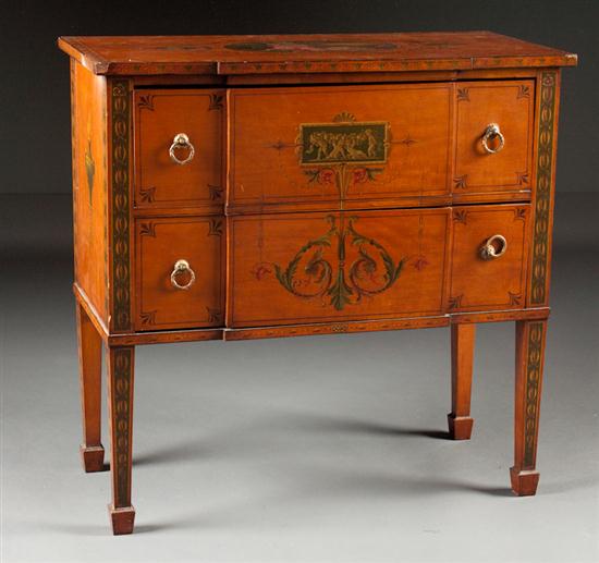Edwardian painted satinwood chest