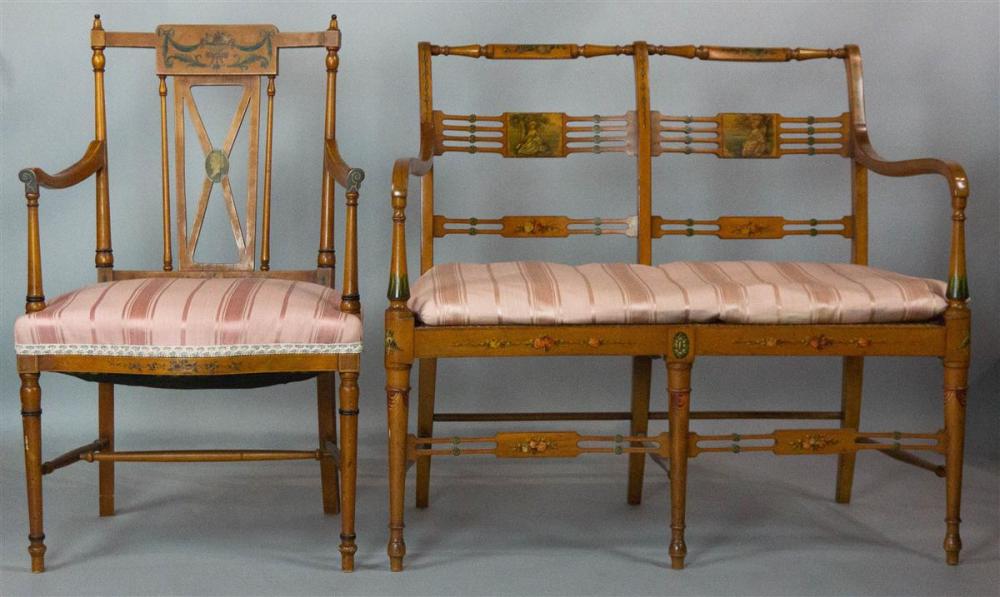 EDWARDIAN PAINTED SATINWOOD